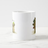 イラストレーションのステゴサウルス飲料を飲む。 ジャンボコーヒーマグカップ (正面)