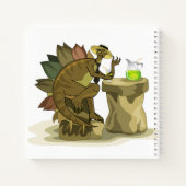 イラストレーションのステゴサウルス飲料を飲む。 ノートブック (裏面)