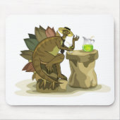 イラストレーションのステゴサウルス飲料を飲む。 マウスパッド (正面)