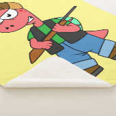 イラストレーションのスピノサウルスハンターと銃。 シェルパブランケット (3/4)