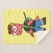 イラストレーションのスピノサウルスハンターと銃。 シェルパブランケット (正面(横))