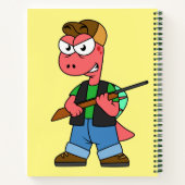 イラストレーションのスピノサウルスハンターと銃。 ノートブック (裏面)