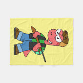 イラストレーションのスピノサウルスハンターと銃。 フリースブランケット (正面(横))