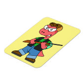 イラストレーションのスピノサウルスハンターと銃。 マグネット (左側)