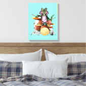 イラストレーションのチャスモサウルス遊のドラム。 キャンバスプリント (インサイチュ (寝室))