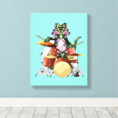 イラストレーションのチャスモサウルス遊のドラム。 キャンバスプリント (インサイチュ (ウッドフロア))