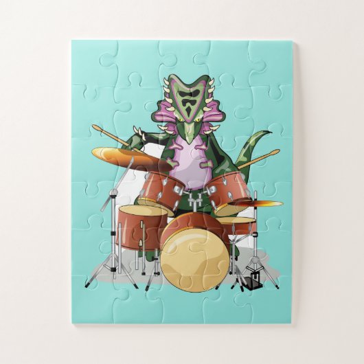 イラストレーションのチャスモサウルス遊のドラム。 ジグソーパズル (縦)