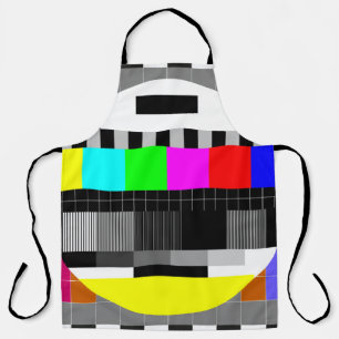 イラストレーションのテレビ信号がレトロスタイルに戻る。 エプロン