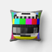 イラストレーションのテレビ信号がレトロスタイルに戻る。 クッション (裏面)