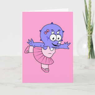 イラストレーションのトリケラトップバレエダンサー。 カード