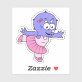 イラストレーションのトリケラトップバレエダンサー。 シール (シート)