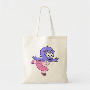 イラストレーションのトリケラトップバレエダンサー。 トートバッグ
