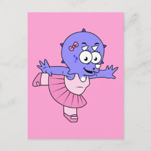 イラストレーションのトリケラトップバレエダンサー。 ポストカード