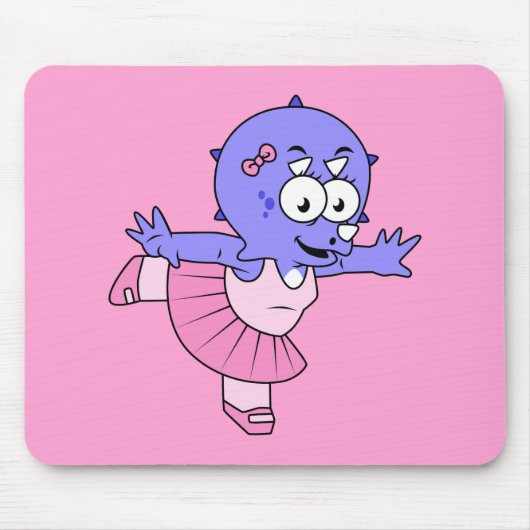 イラストレーションのトリケラトップバレエダンサー。 マウスパッド (正面)