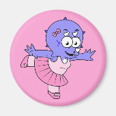 イラストレーションのトリケラトップバレエダンサー。 マグネット (正面)