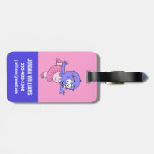 イラストレーションのトリケラトップバレエダンサー。 ラゲッジタグ (裏面横)