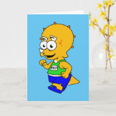 イラストレーションのトリケラトップランナー。 カード (黄色い花)