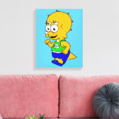 イラストレーションのトリケラトップランナー。 キャンバスプリント (インサイチュ (リビング))