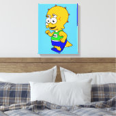 イラストレーションのトリケラトップランナー。 キャンバスプリント (インサイチュ (寝室))