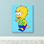 イラストレーションのトリケラトップランナー。 キャンバスプリント (インサイチュ (ウッドフロア))