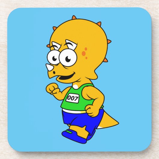 イラストレーションのトリケラトップランナー。 コースター (正面)