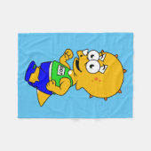 イラストレーションのトリケラトップランナー。 フリースブランケット (正面(横))