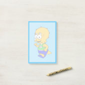 イラストレーションのトリケラトップランナー。 ポストイット (デスク上)