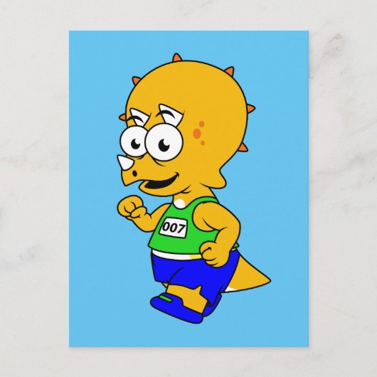 イラストレーションのトリケラトップランナー。 ポストカード (正面)