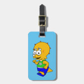 イラストレーションのトリケラトップランナー。 ラゲッジタグ (正面縦)