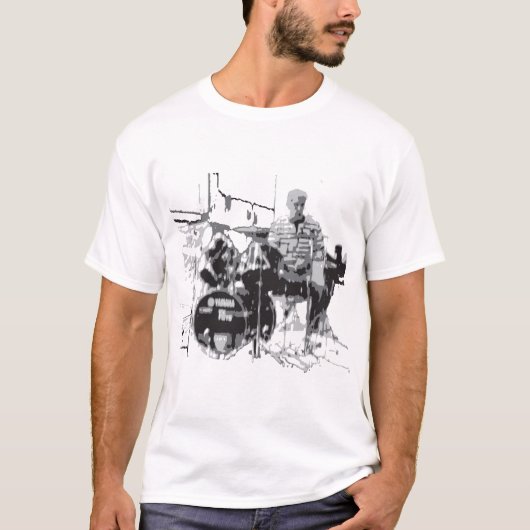 イラストレーションのドラム Tシャツ (正面)