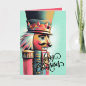 イラストレーションのナツクラッカークリスマスアクア シーズンカード (正面)