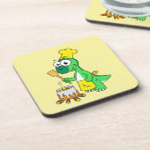 イラストレーションのパラショロフォス恐竜料理 コースター (左側)