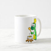 イラストレーションのパラショロフォス恐竜料理 コーヒーマグカップ (正面右)