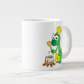 イラストレーションのパラショロフォス恐竜料理 ジャンボコーヒーマグカップ (正面右)