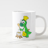 イラストレーションのパラショロフォス恐竜料理 ジャンボコーヒーマグカップ (右)