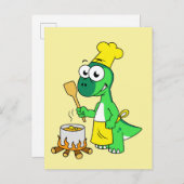 イラストレーションのパラショロフォス恐竜料理 ポストカード (正面/裏面)