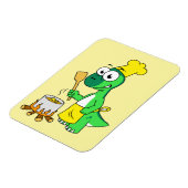 イラストレーションのパラショロフォス恐竜料理 マグネット (左側)