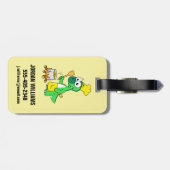 イラストレーションのパラショロフォス恐竜料理 ラゲッジタグ (裏面横)