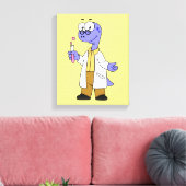 イラストレーションのブロントサウルス化学者。 キャンバスプリント (インサイチュ (リビング))