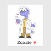 イラストレーションのブロントサウルス化学者。 シール (シート)