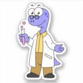 イラストレーションのブロントサウルス化学者。 シール (正面)
