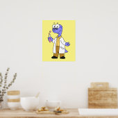 イラストレーションのブロントサウルス化学者。 ポスター (キッチン)