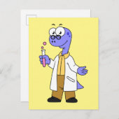 イラストレーションのブロントサウルス化学者。 ポストカード (正面/裏面)