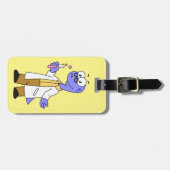 イラストレーションのブロントサウルス化学者。 ラゲッジタグ (正面横)