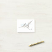 イラストレーションのプテラノドン恐竜。 ポストイット (デスク上)