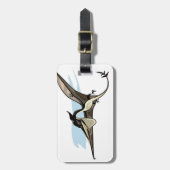 イラストレーションのプテラノドン恐竜。 ラゲッジタグ (正面縦)