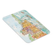 イラストレーションのポロフィノハーバーウィズサイルボート マグネット (右側)