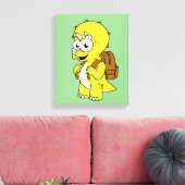 イラストレーションのリュックサックとトリケラトプス。 キャンバスプリント (インサイチュ (リビング))