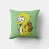 イラストレーションのリュックサックとトリケラトプス。 クッション (裏面)