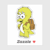 イラストレーションのリュックサックとトリケラトプス。 シール (シート)